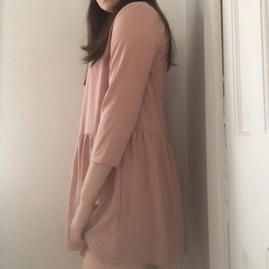 Light pink 3/4 sleeve baby doll dress